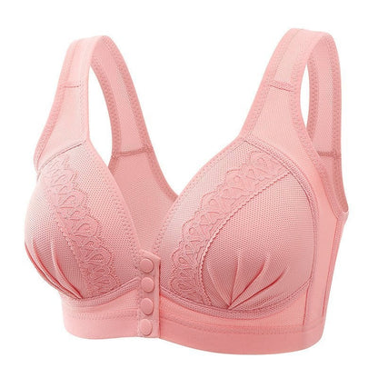Breathable Cotton Bra - Innovative Comfort Button Front Bra