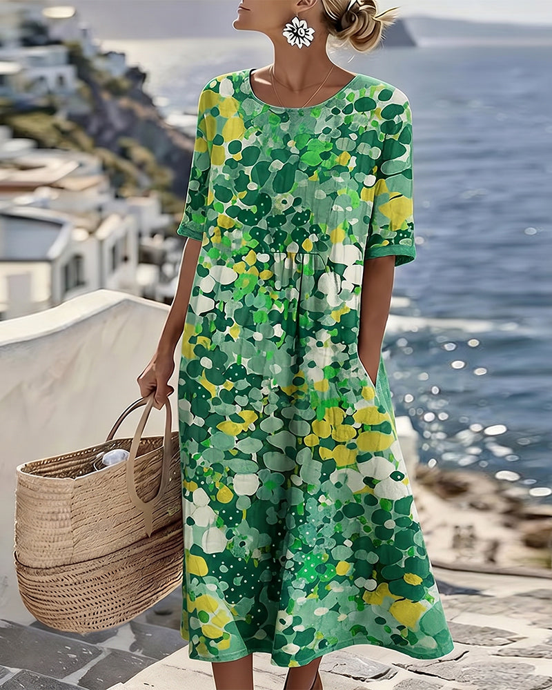 Rona — Floral Loose Midi Summer Dress