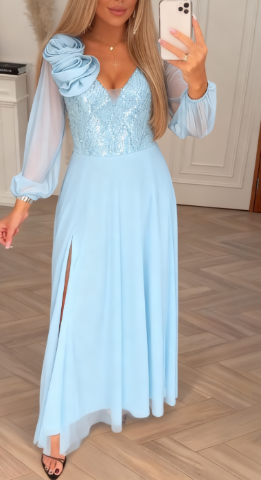 Elegant Lace Sleeve Dress - Comfortable Elegant Dress