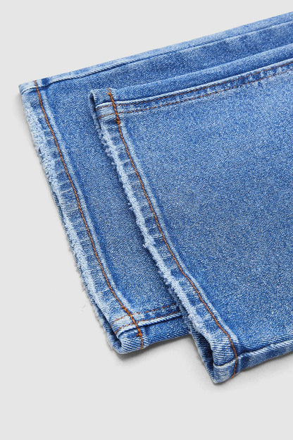 Straight Leg Jeans - Stylish Mid Rise Jeans