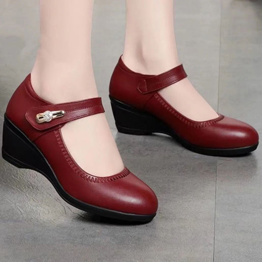 Soft Leather Heels - Non-Slip Shoes