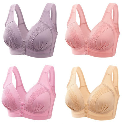 Breathable Cotton Bra - Innovative Comfort Button Front Bra