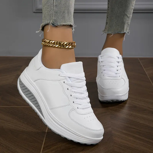 Women's Casual Fashion - Breathable Platform Wedge Sneakers