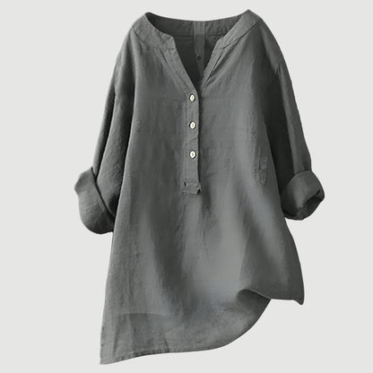 Freja - Effortless Sculpted Elegance Button-Up Shirt