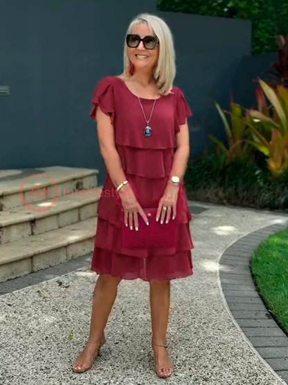 Loose Layer - Elegant Chiffon Dress