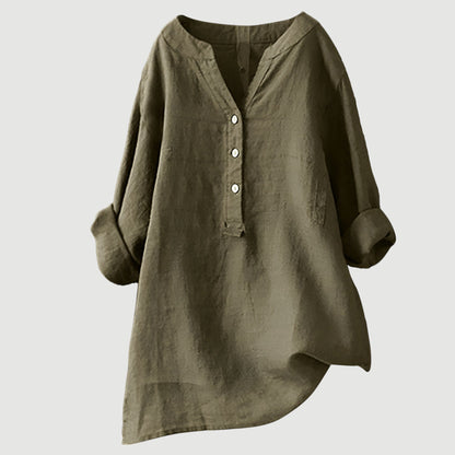 Freja - Effortless Sculpted Elegance Button-Up Shirt