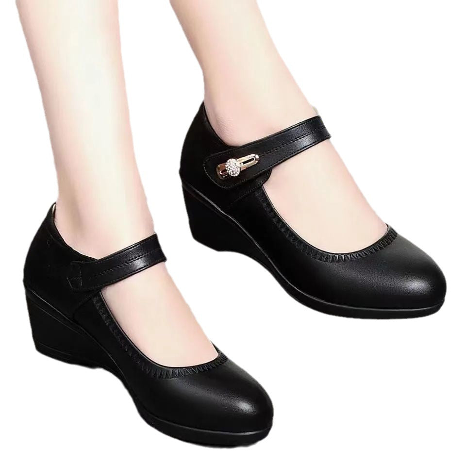 Soft Leather Heels - Non-Slip Shoes