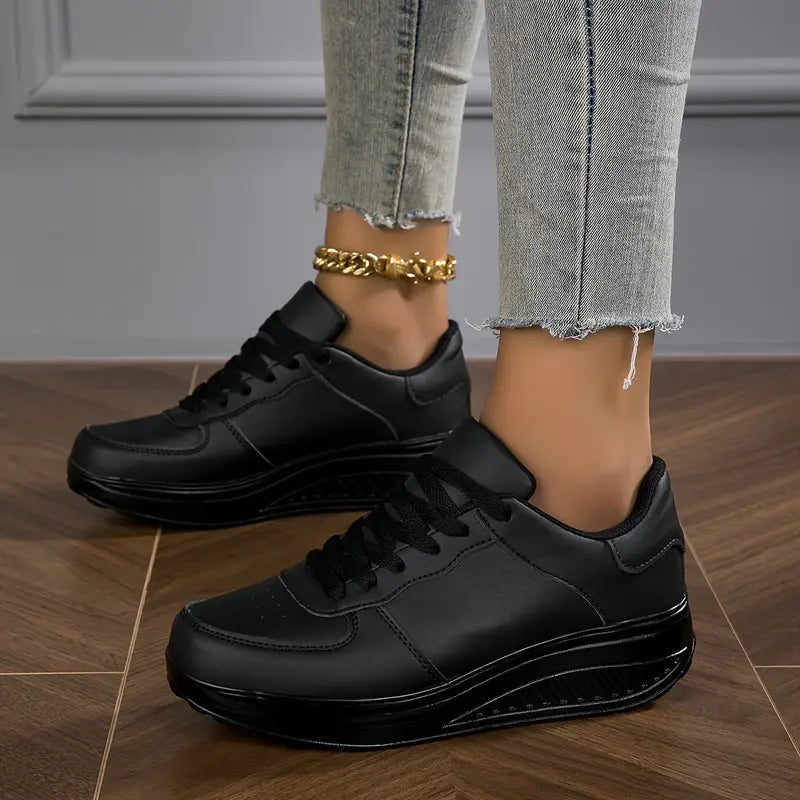 Women's Casual Fashion - Breathable Platform Wedge Sneakers