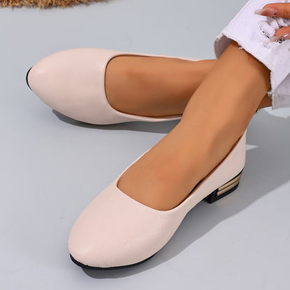 Women's leather comfortable flat loafers