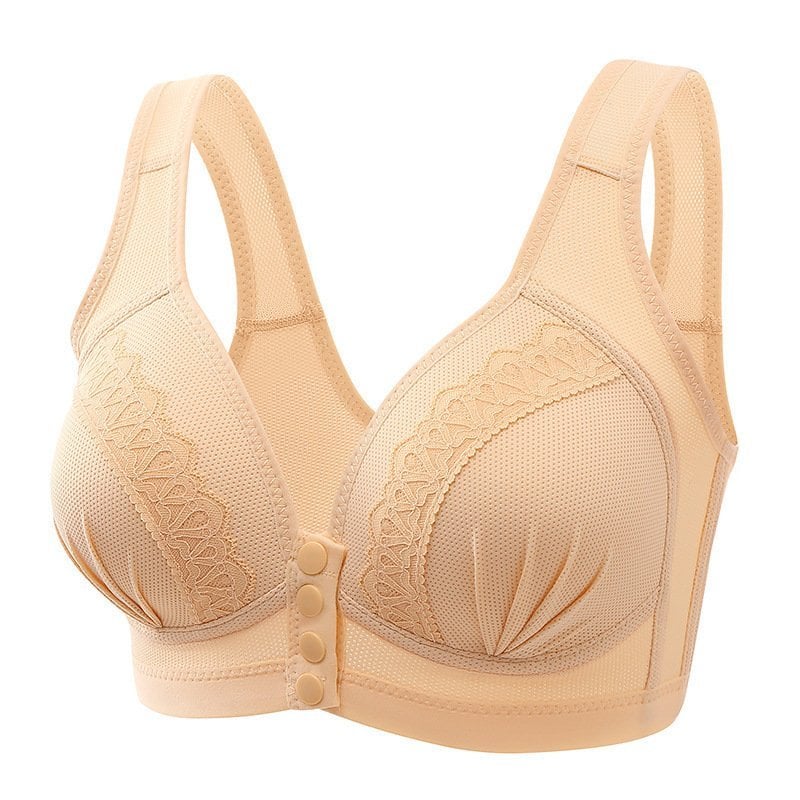 Breathable Cotton Bra - Innovative Comfort Button Front Bra
