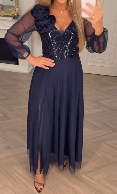 Elegant Lace Sleeve Dress - Comfortable Elegant Dress