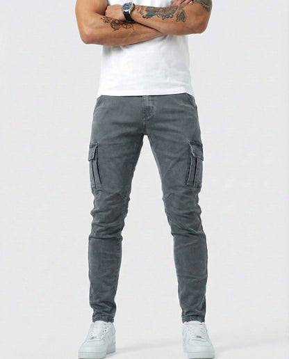 Navy Elastic Cargo Pants