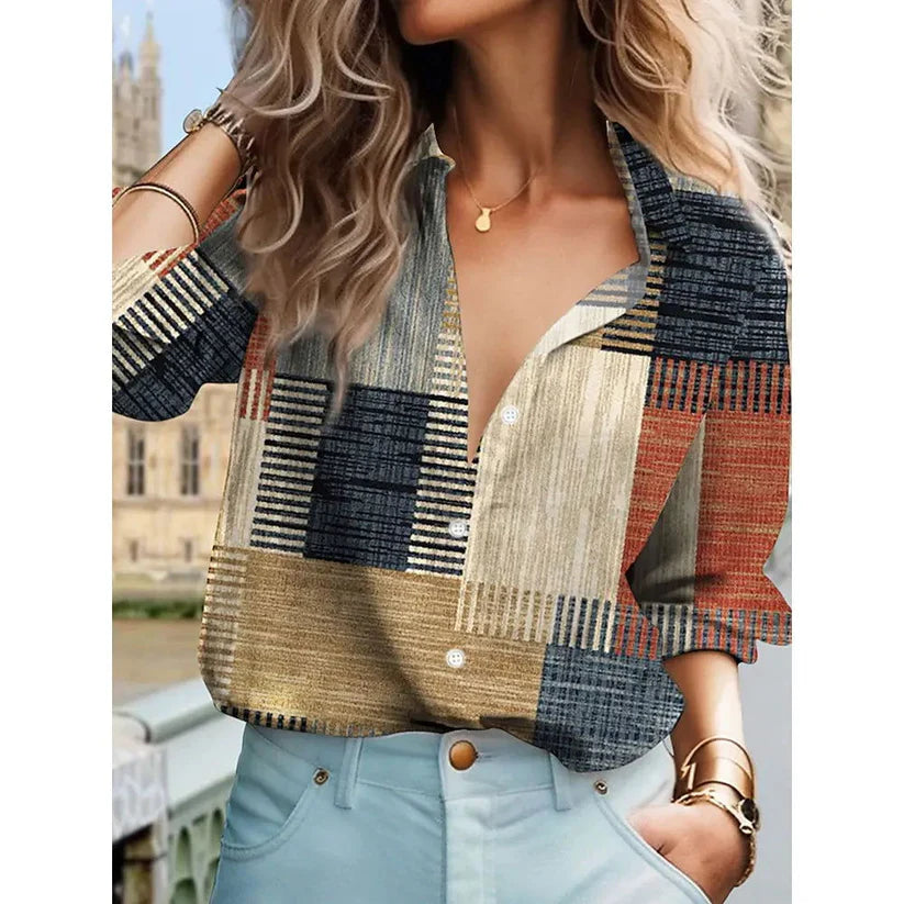 Color Block Blouse - Stylish Color Block Blouse