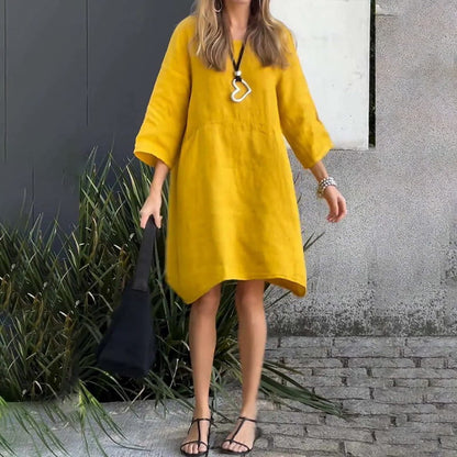 Flowing Midi Dress Soft Draped Elegance