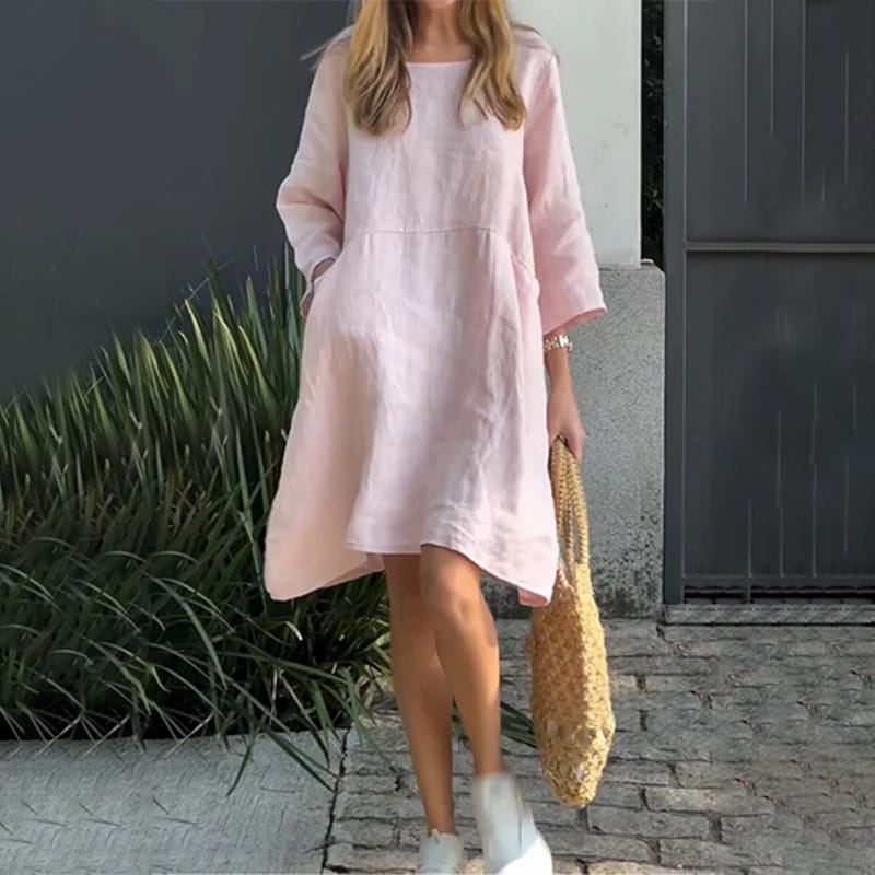 Flowing Midi Dress Soft Draped Elegance