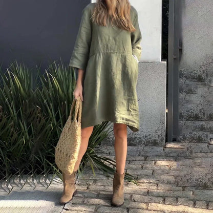 Flowing Midi Dress Soft Draped Elegance