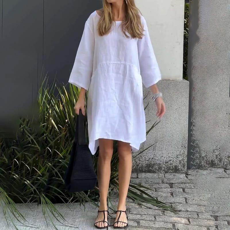 Flowing Midi Dress Soft Draped Elegance