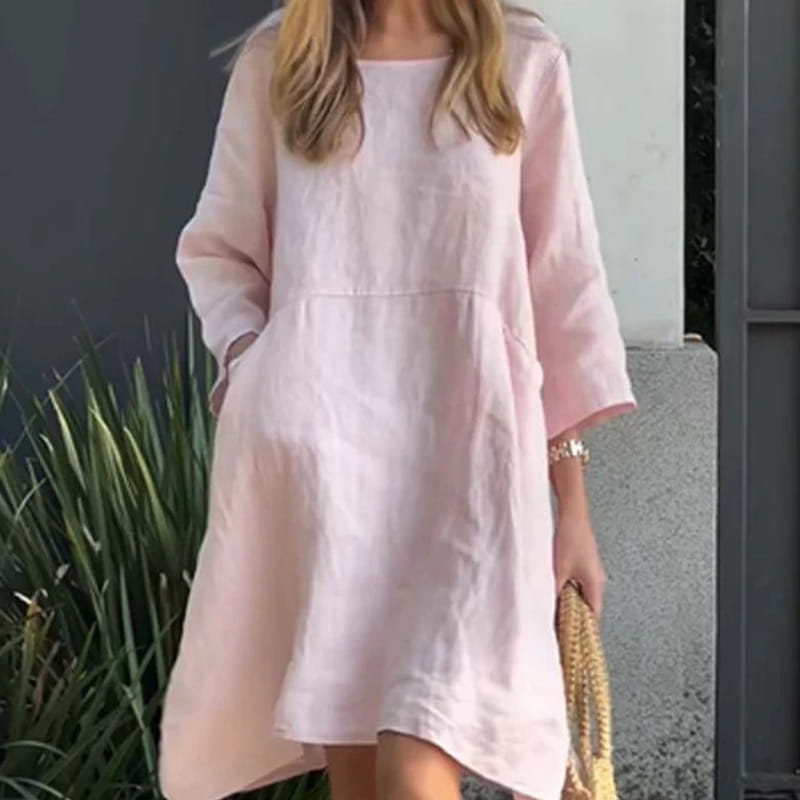 Flowing Midi Dress Soft Draped Elegance