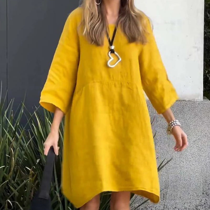 Flowing Midi Dress Soft Draped Elegance