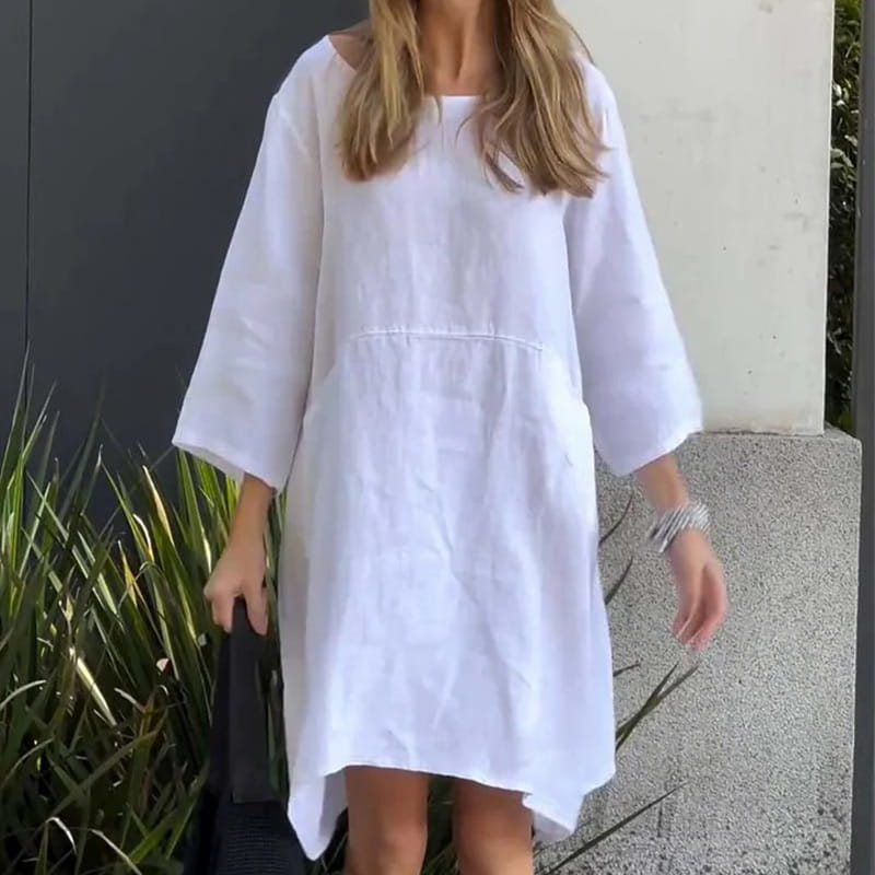 Flowing Midi Dress Soft Draped Elegance