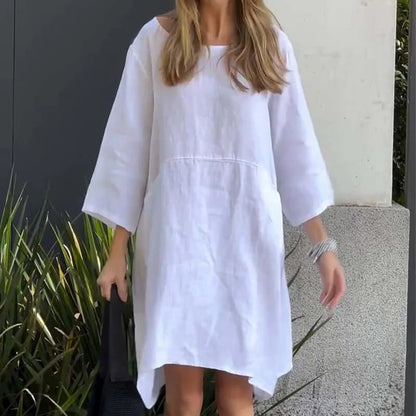Flowing Midi Dress Soft Draped Elegance