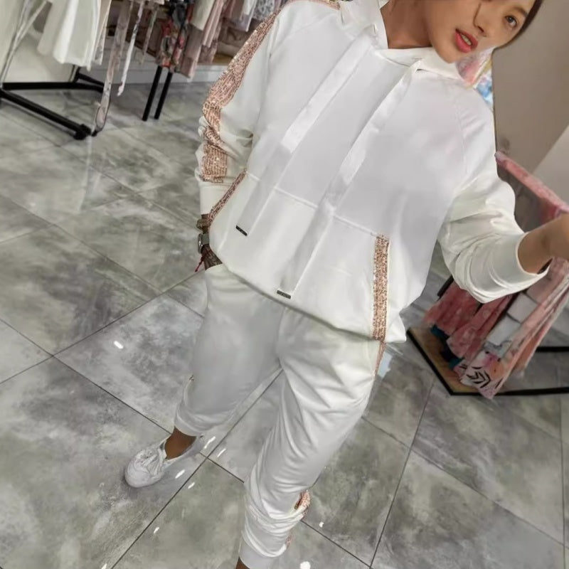 2-Piece Women's Hoodie Set with Drawstring & Pants - Soft Comfortable Set
