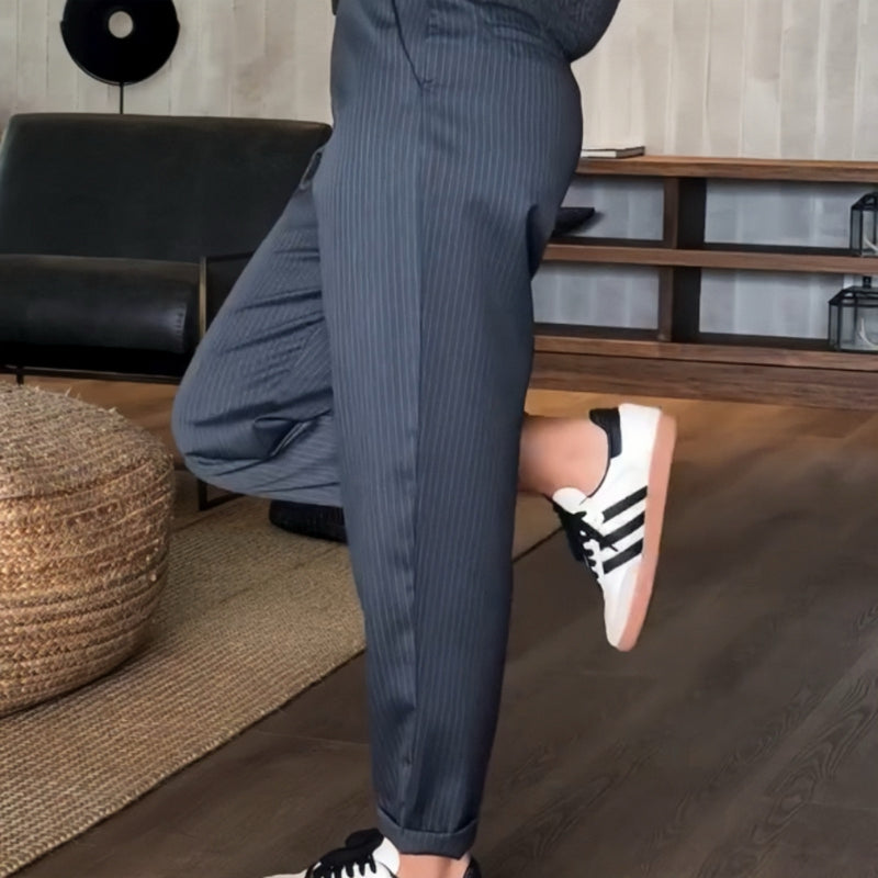 Casual High-Waisted Straight Suit Pants for Women