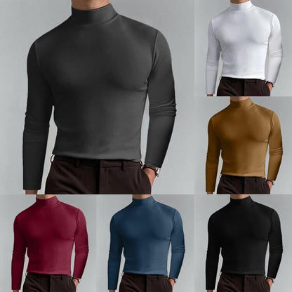 Men's High Neck T-shirt - Lightweight Comfortable Pullover