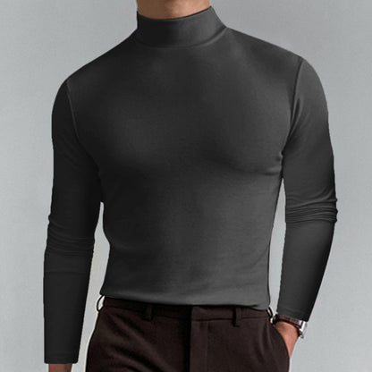 Men's High Neck T-shirt - Lightweight Comfortable Pullover