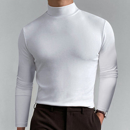Men's High Neck T-shirt - Lightweight Comfortable Pullover