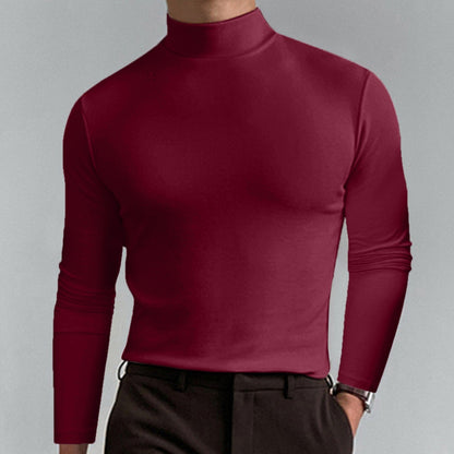 Men's High Neck T-shirt - Lightweight Comfortable Pullover