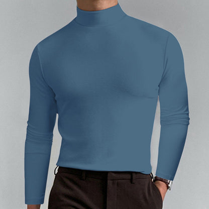 Men's High Neck T-shirt - Lightweight Comfortable Pullover