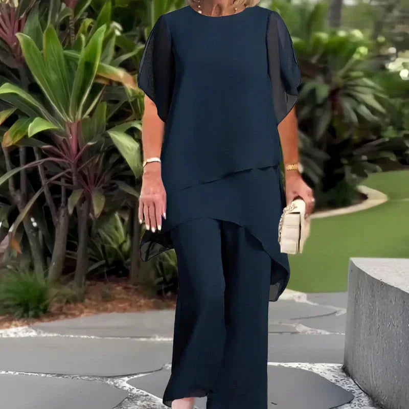 Marlowe — Asymmetric Top & Wide-Leg Trouser Set