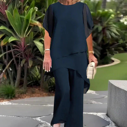 Marlowe — Asymmetric Top & Wide-Leg Trouser Set