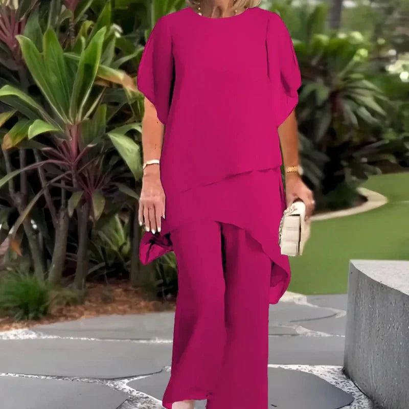 Marlowe — Asymmetric Top & Wide-Leg Trouser Set