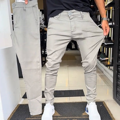 Men's Slim-Fit Casual Plain Trousers - Stylish Comfortable Trousers