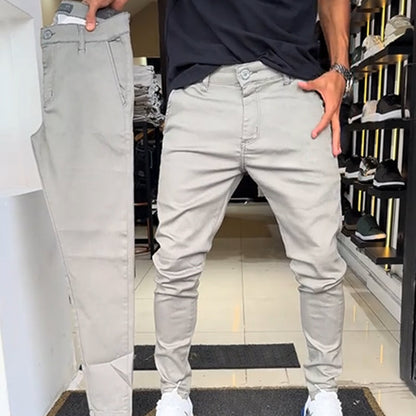 Men's Slim-Fit Casual Plain Trousers - Stylish Comfortable Trousers
