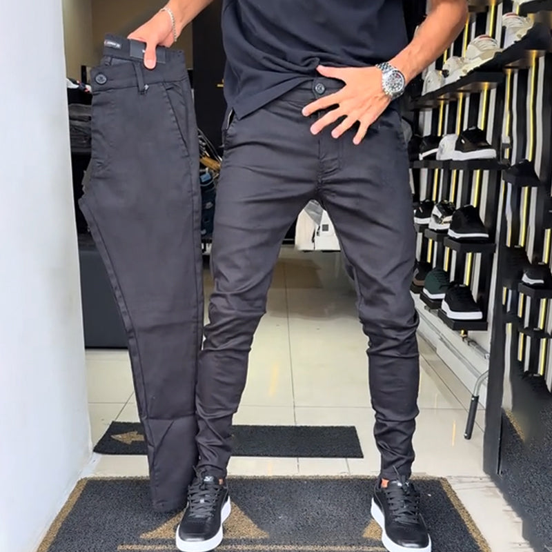 Men's Slim-Fit Casual Plain Trousers - Stylish Comfortable Trousers