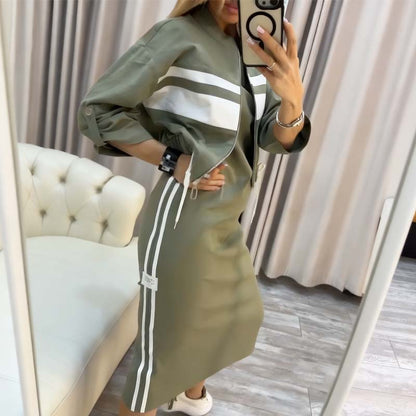 Women's Jacket and Dress Set with High Collar
