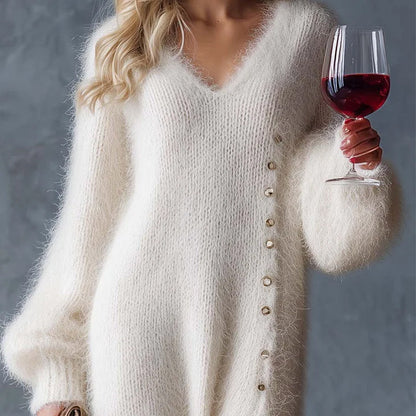 Elegant High-Quality Plush Dress - Elegant Knitted Dress