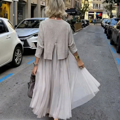 Two-Piece Set Comprising a Long Sleeve Knit Top