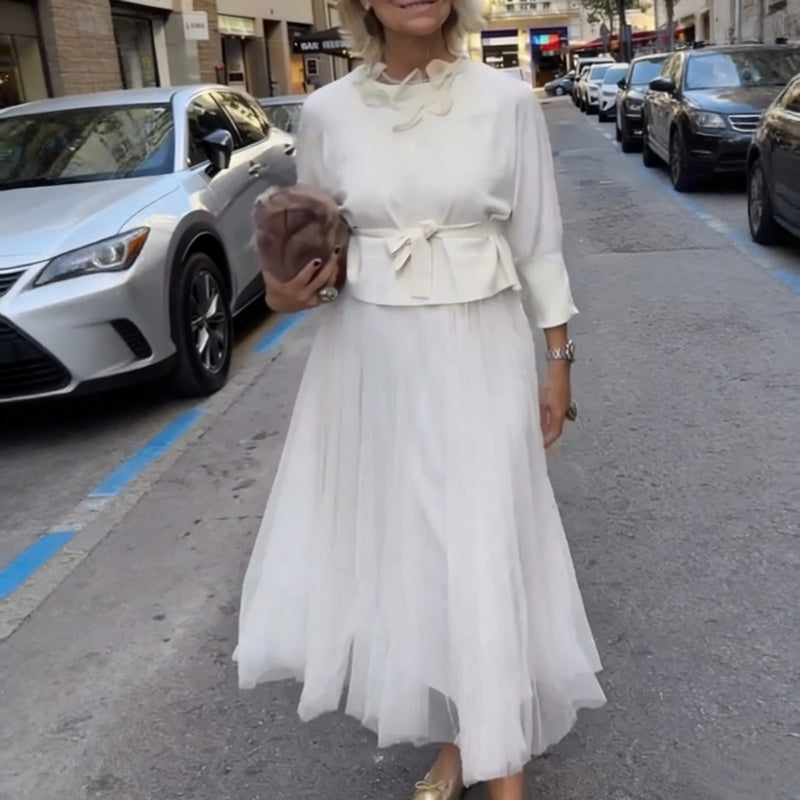 Two-Piece Set Comprising a Long Sleeve Knit Top