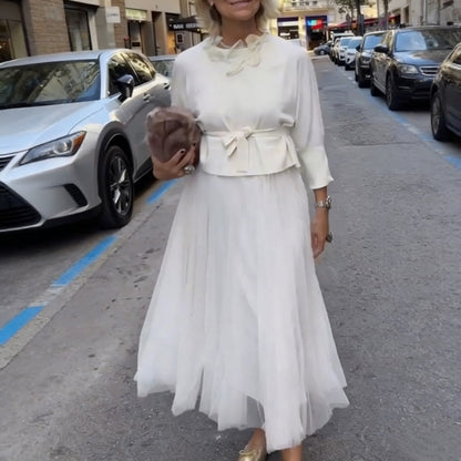 Two-Piece Set Comprising a Long Sleeve Knit Top