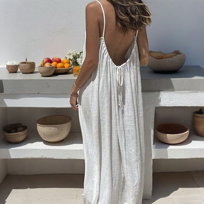Aerelle — Open-Back Spaghetti Strap Maxi Dress