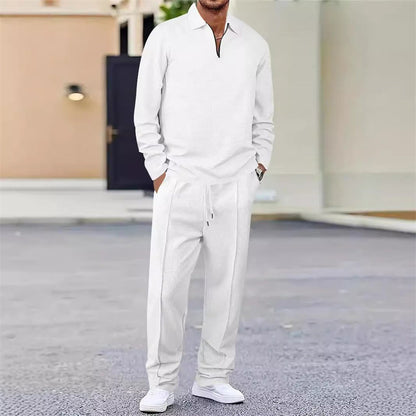 Men's Sweatshirt and Straight Leg Trouser Set - Comfortable Leisure Set