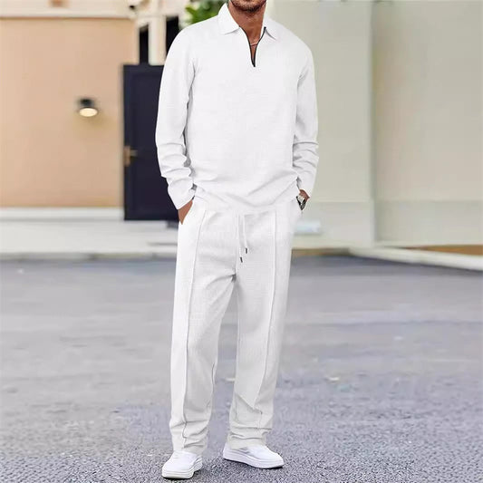 Men's Sweatshirt and Straight Leg Trouser Set - Comfortable Leisure Set