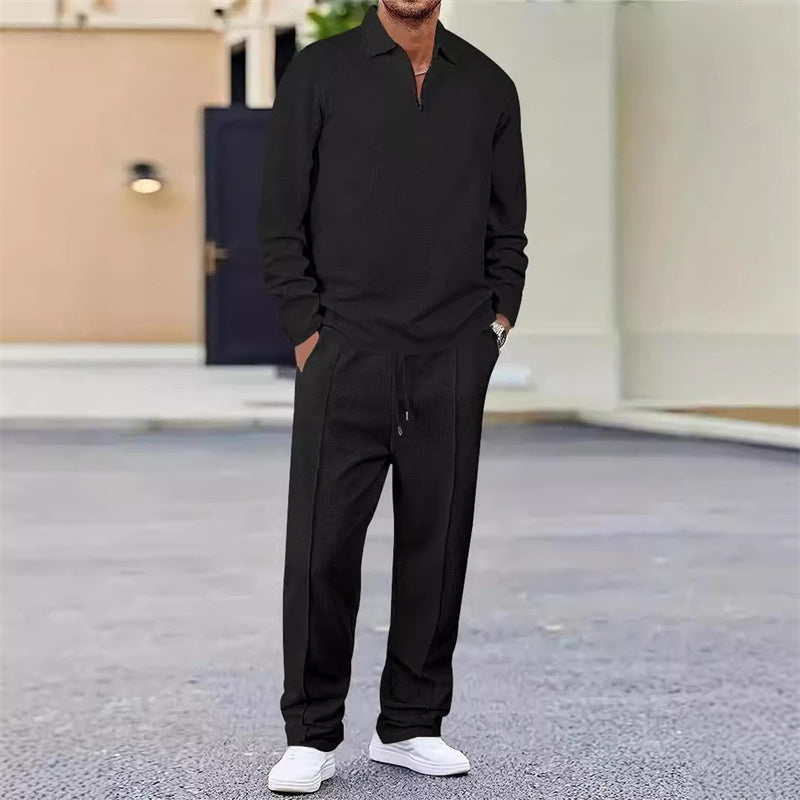 Men's Sweatshirt and Straight Leg Trouser Set - Comfortable Leisure Set