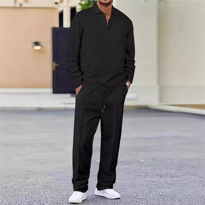 Men's Sweatshirt and Straight Leg Trouser Set - Comfortable Leisure Set