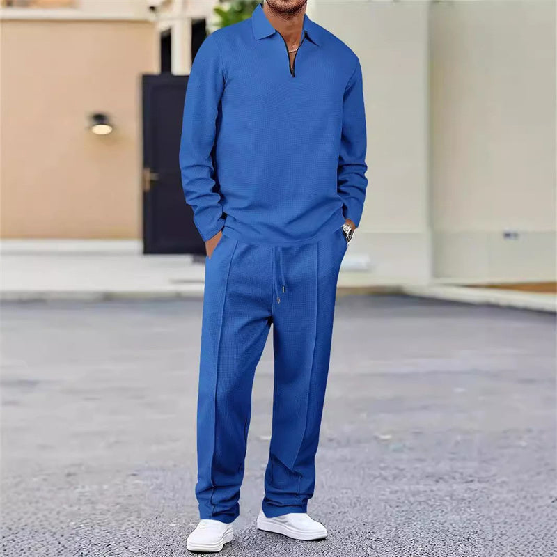 Men's Sweatshirt and Straight Leg Trouser Set - Comfortable Leisure Set