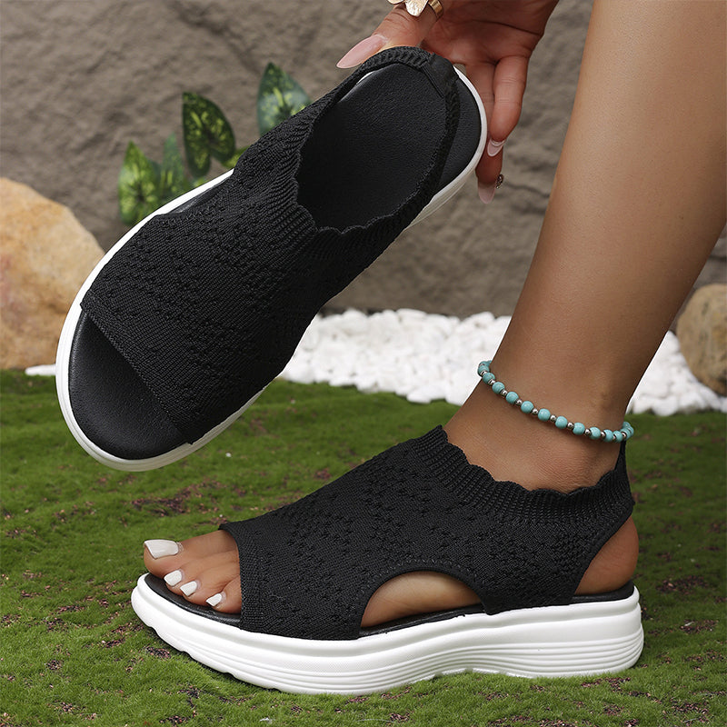 Verascio — Breathable Knit Platform Sandals